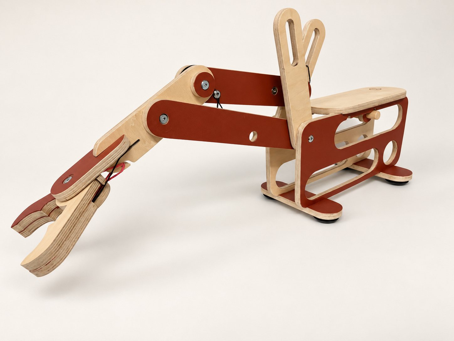 Wooden toy grabber for kids, made from FSC birch plywood in Sweden